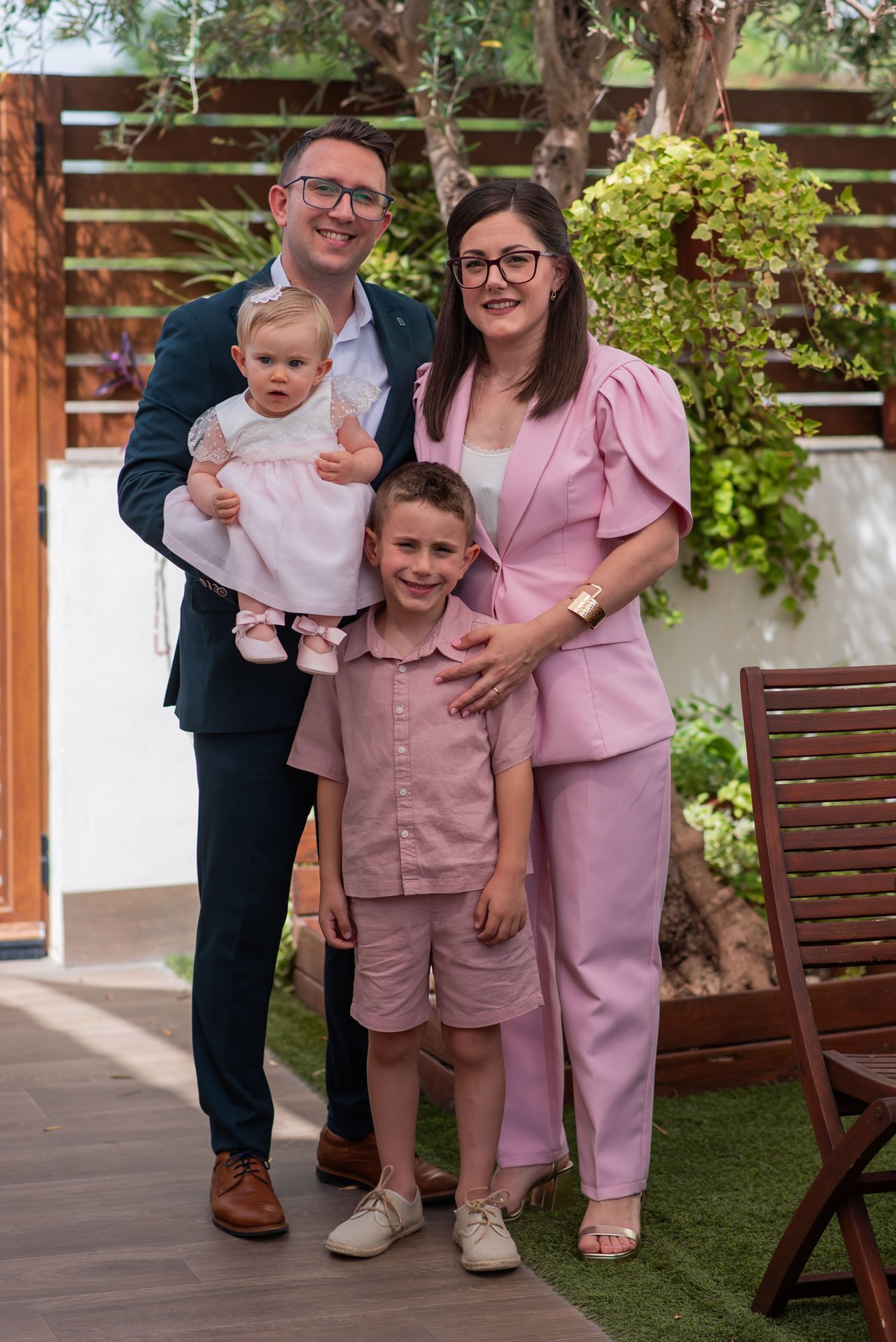Abel López junto a su familia.